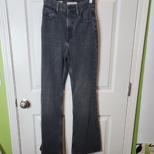 Levi's 70's High Flare Light Black Wash Jeans 23 x 32